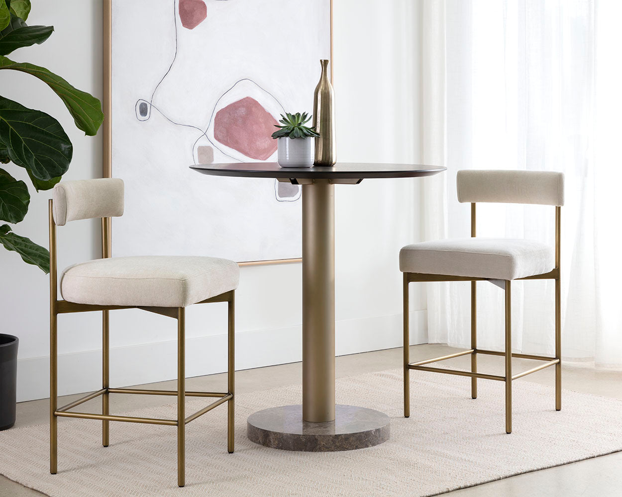 Sunpan Seneca Counter Stool - Antique Brass