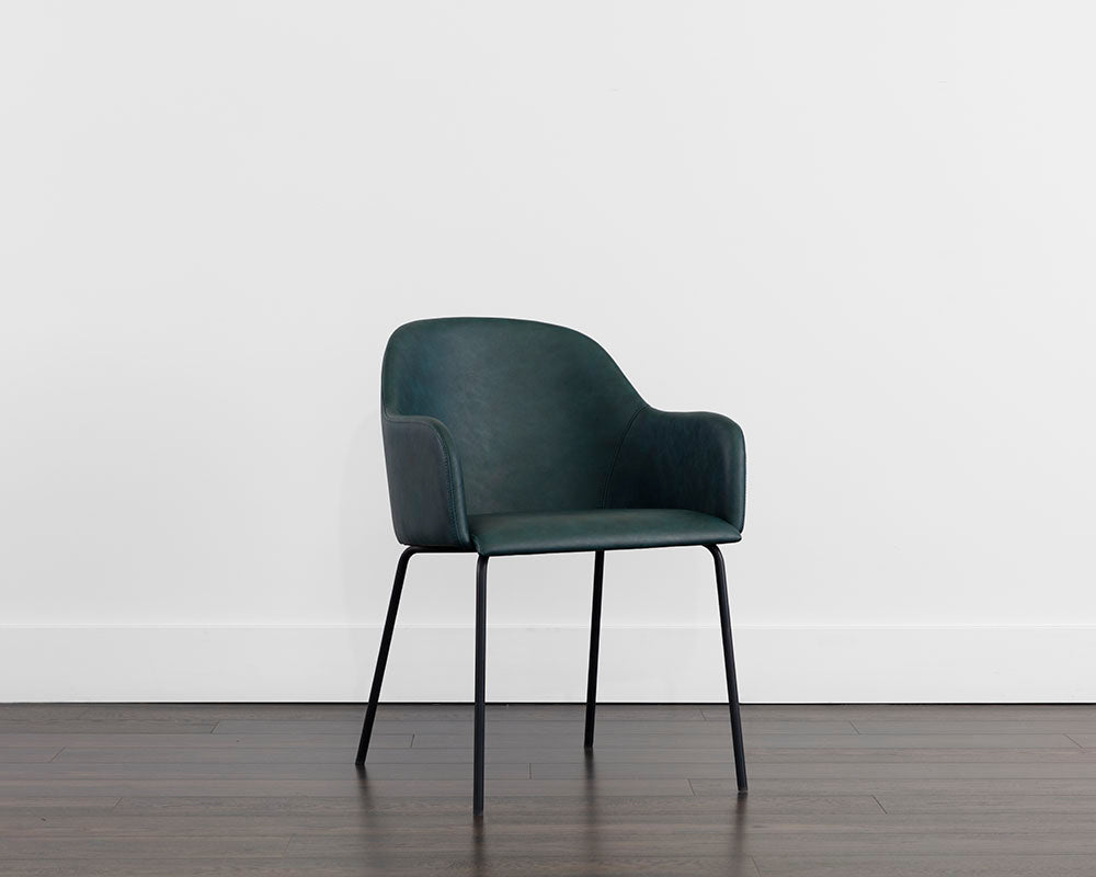 Sunpan Hensley Dining Armchair - Dark Teal