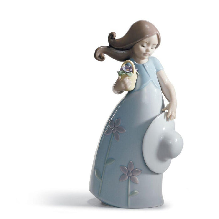 Lladro Little Violet Girl Figurine