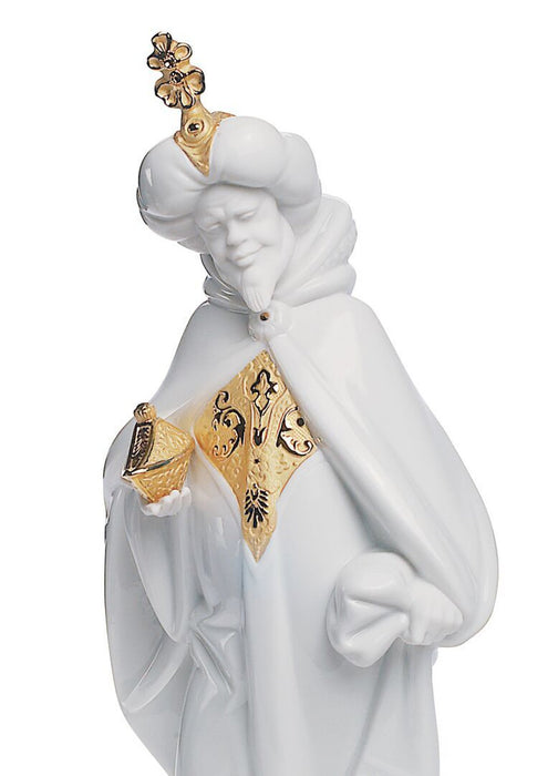 Lladro King Balthasar Nativity Figurine Golden Lustre