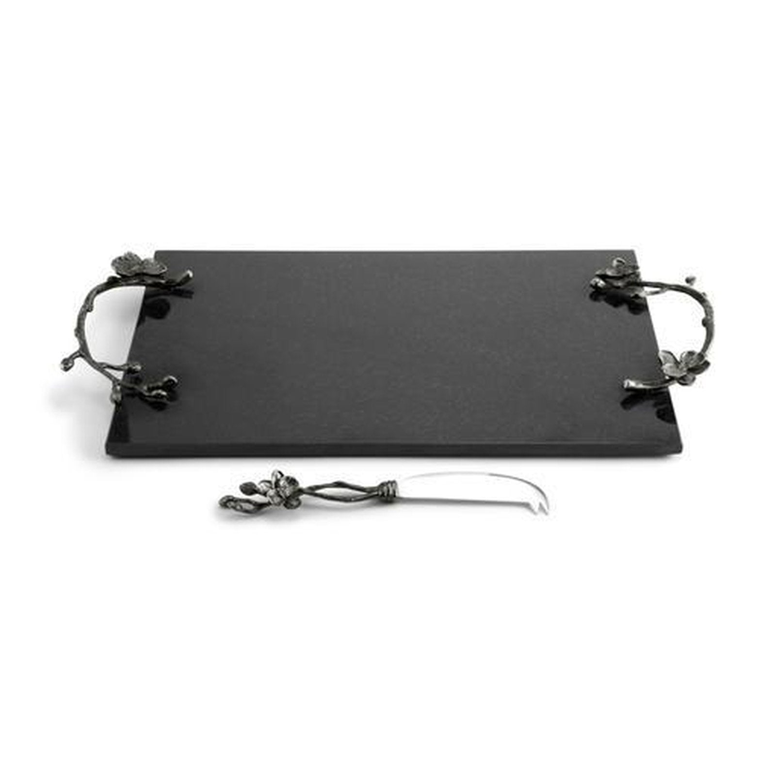 Michael Aram Black Orchid Cheese Board With Knife