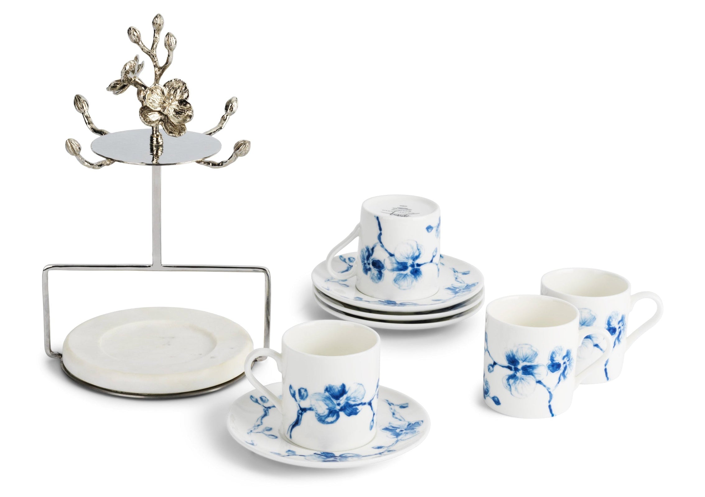 Michael Aram Blue Orchid Demitasse Set with Stand