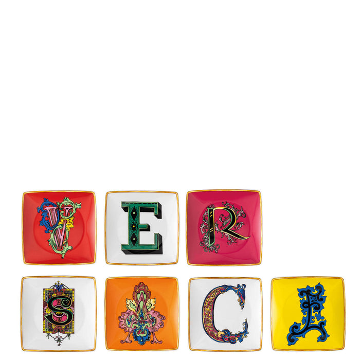 Versace Holiday Alphabet Set of 7 Dishes