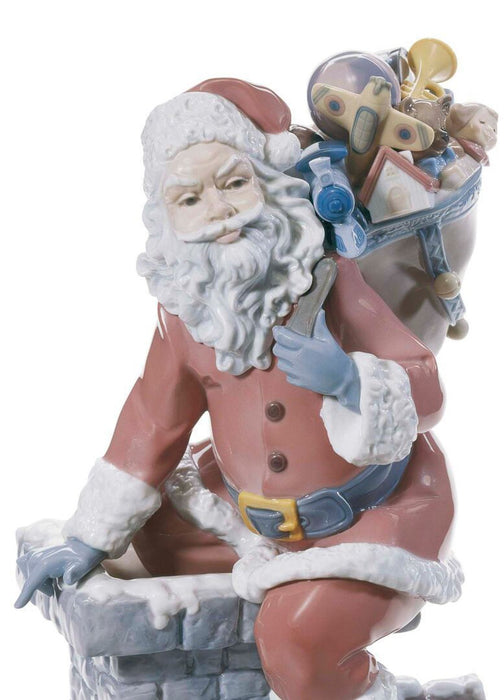 Lladro Down The Chimney Santa Figurine Limited Edition