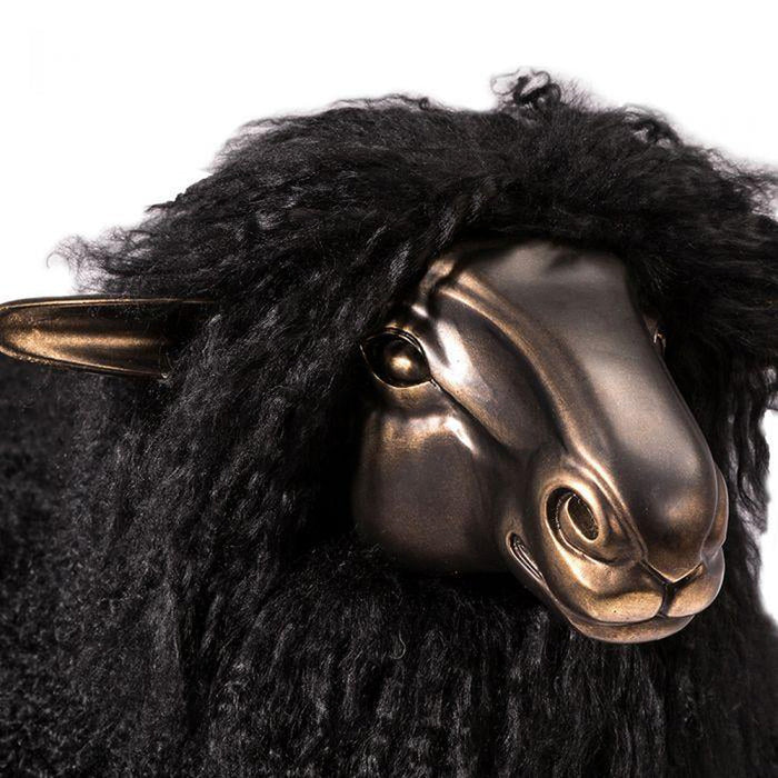 Interlude Leon Sheep Sculpture - Black
