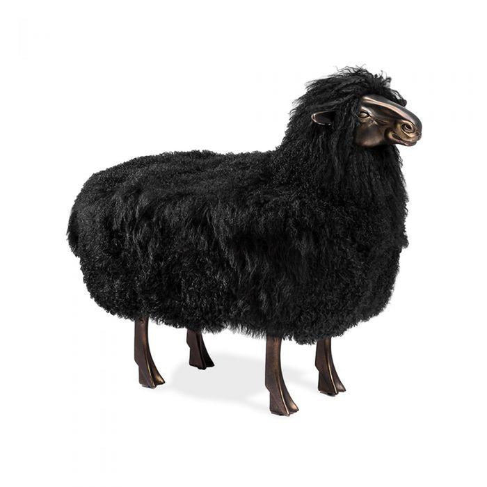 Interlude Leon Sheep Sculpture - Black