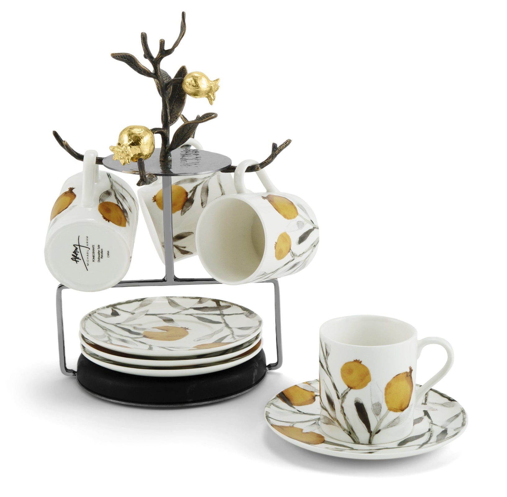 Michael Aram Pomegranate Demitasse Set with Stand