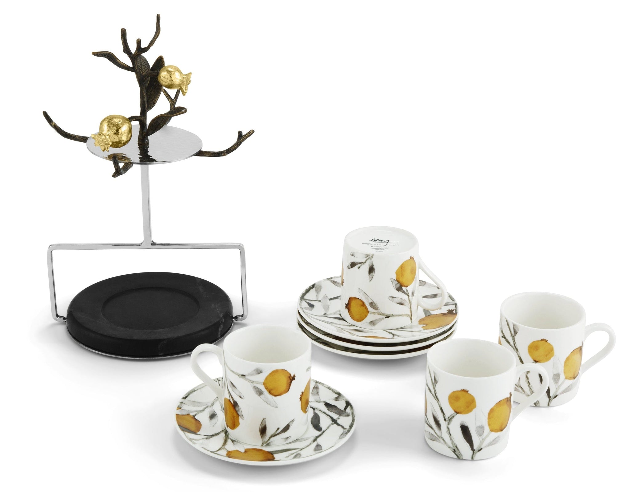 Michael Aram Pomegranate Demitasse Set with Stand