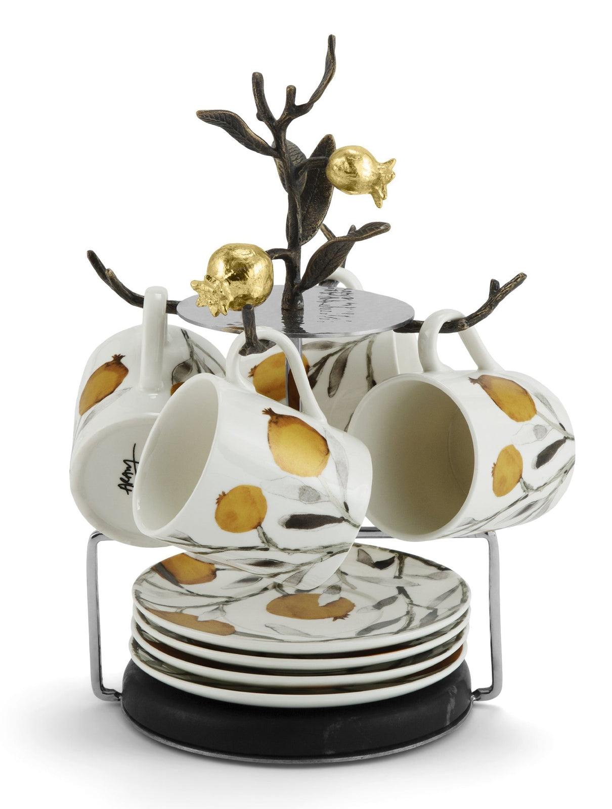 Michael Aram Pomegranate Demitasse Set with Stand
