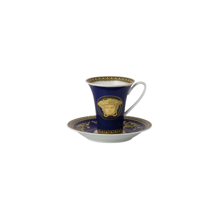 Versace Medusa Coffee Cup & Saucer - Blue