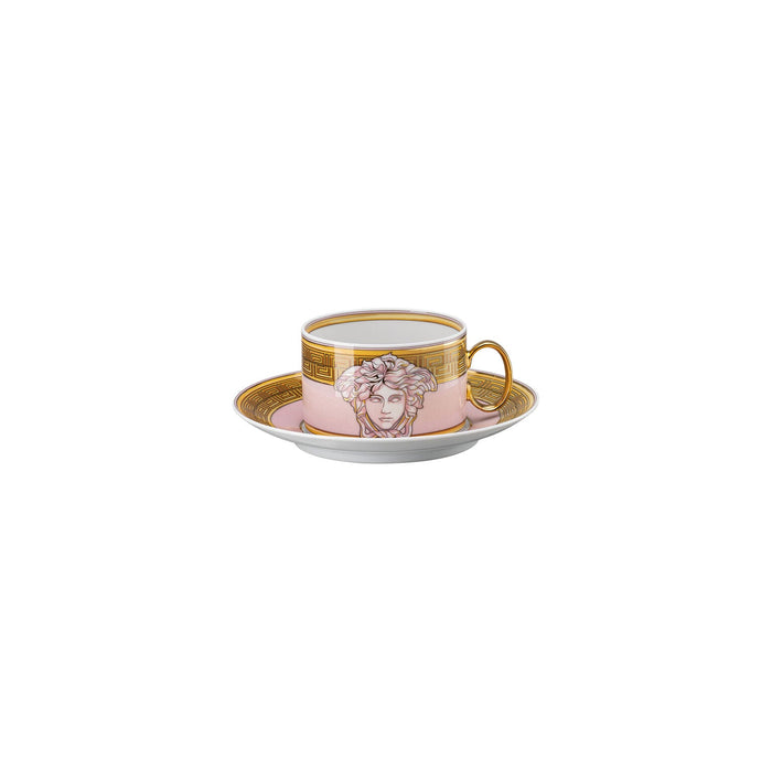 Versace Medusa Amplified Tea Cup & Saucer - Pink Coin