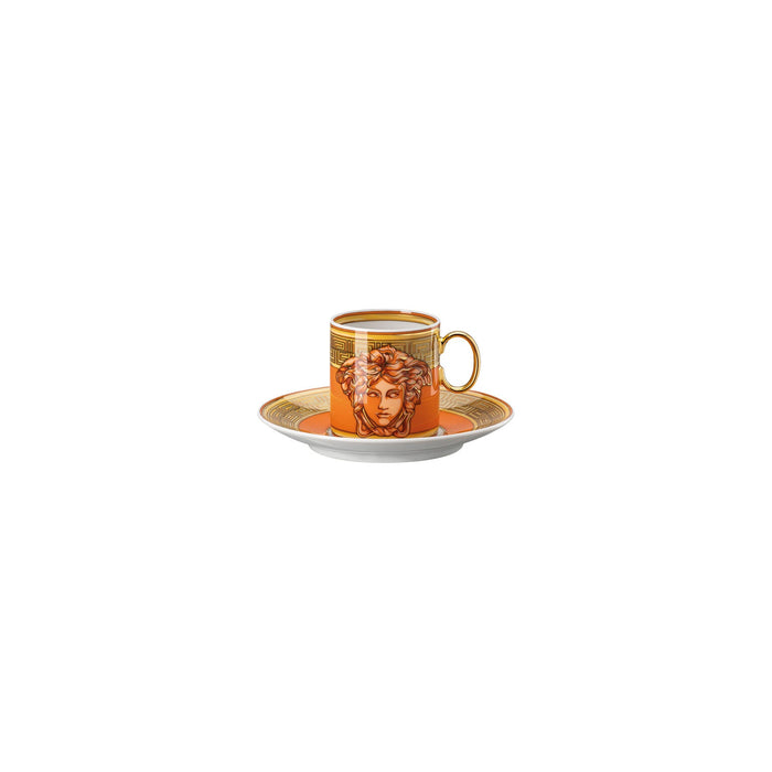 Versace Medusa Amplified AD Cup & Saucer - Orange Coin