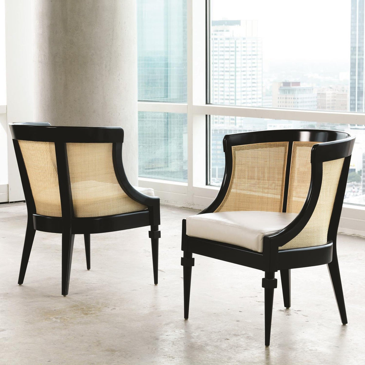 Global Views Black Cane Chair