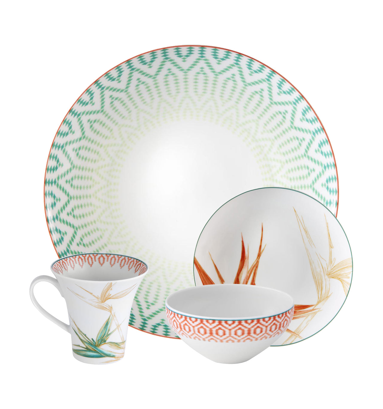 Vista Alegre Fiji Set of 4 Plate Pieces