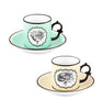 Vista Alegre Christian Lacroix - Herbariae Coffe Cups And Saucer Yellow And Green By Christian Lacroix - Set of 2