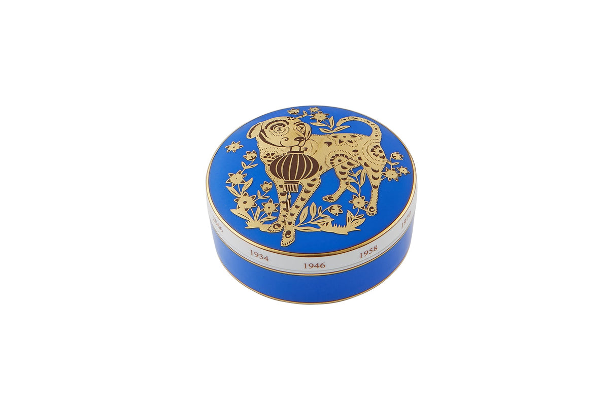 Vista Alegre Golden Large Round Box Dog