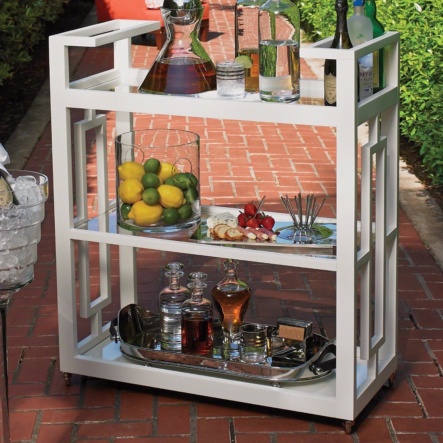 Global Views Grid Block Bar Cart Clearance