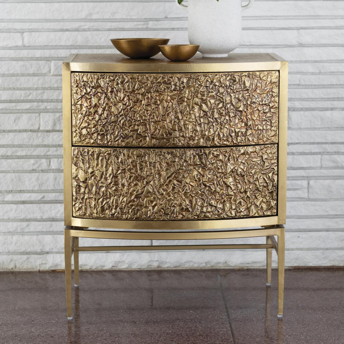 Global Views Crinkle Bedside Chest