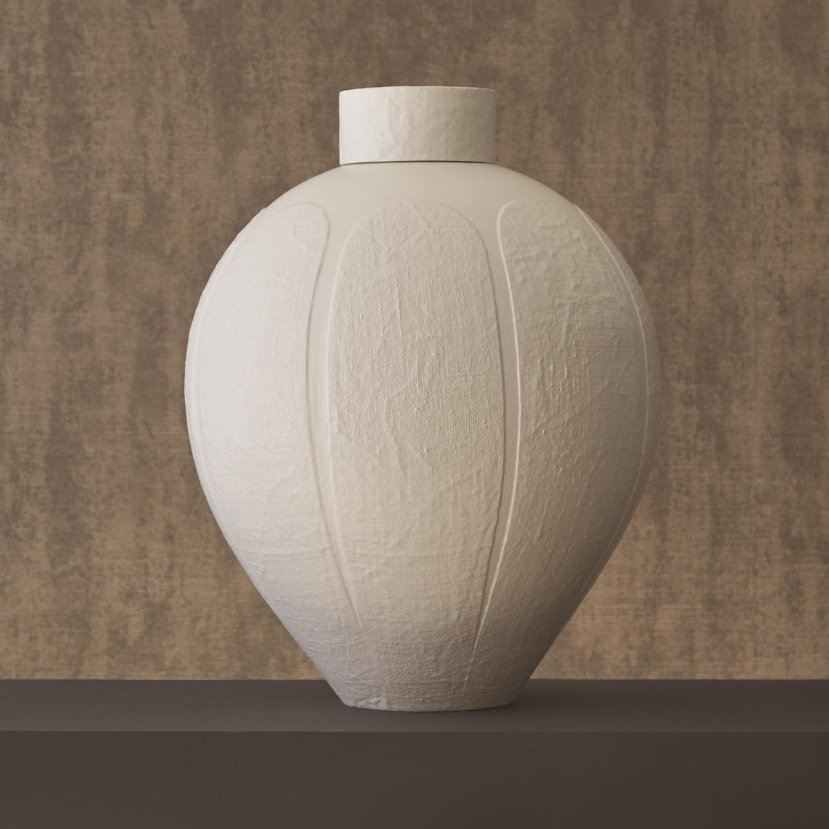 Global Views Soft White Linen Jar