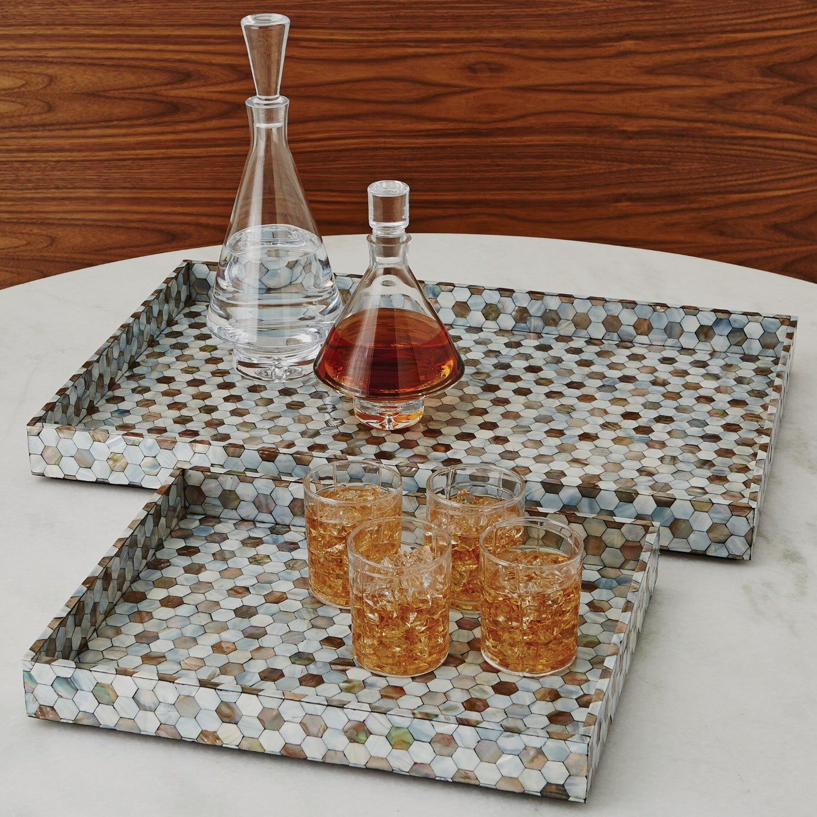 Global Views Mother Of Pearl Tray