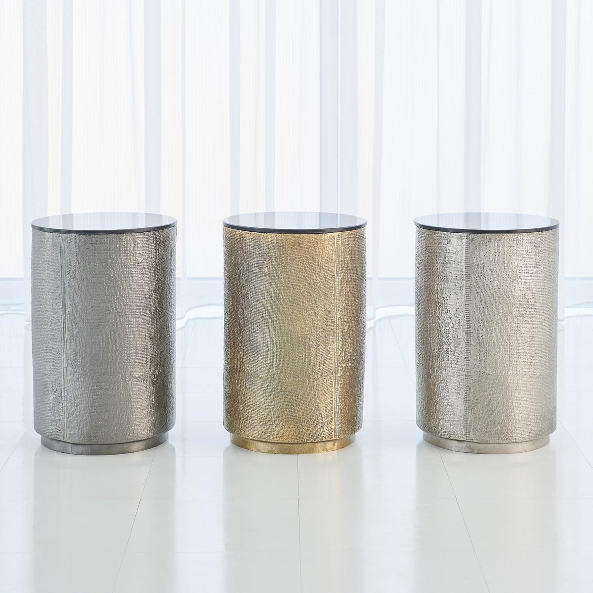 Global Views Hemp Etched Barrel Table