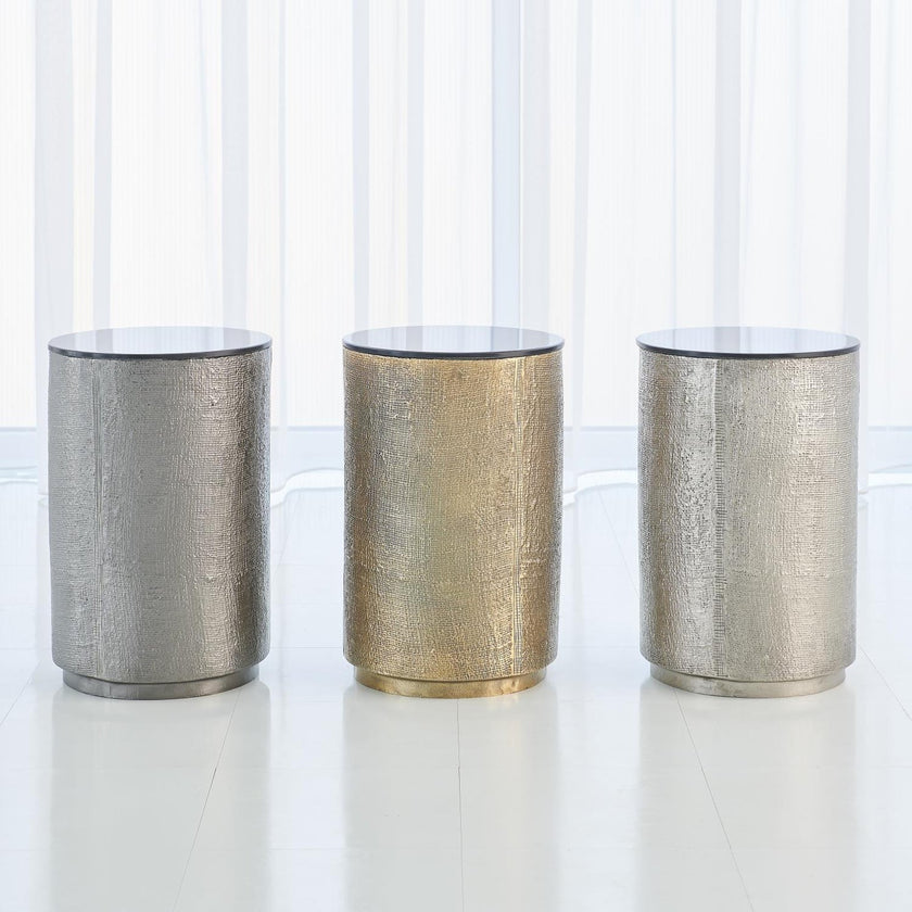 Global Views Hemp Etched Barrel Table
