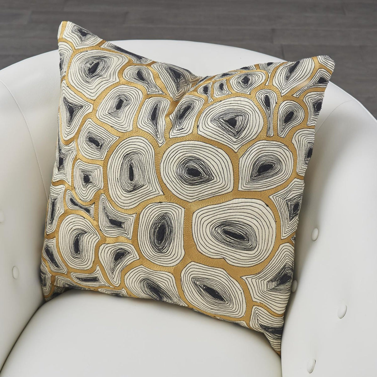Global Views Black Gold Agate Pillow