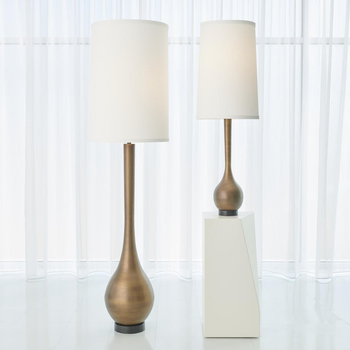 Global Views Light Bronze Bulb Floor Lamp