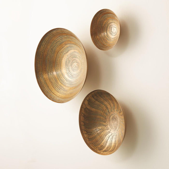 Global Views Sun Etched Wall Bowls Set of 3