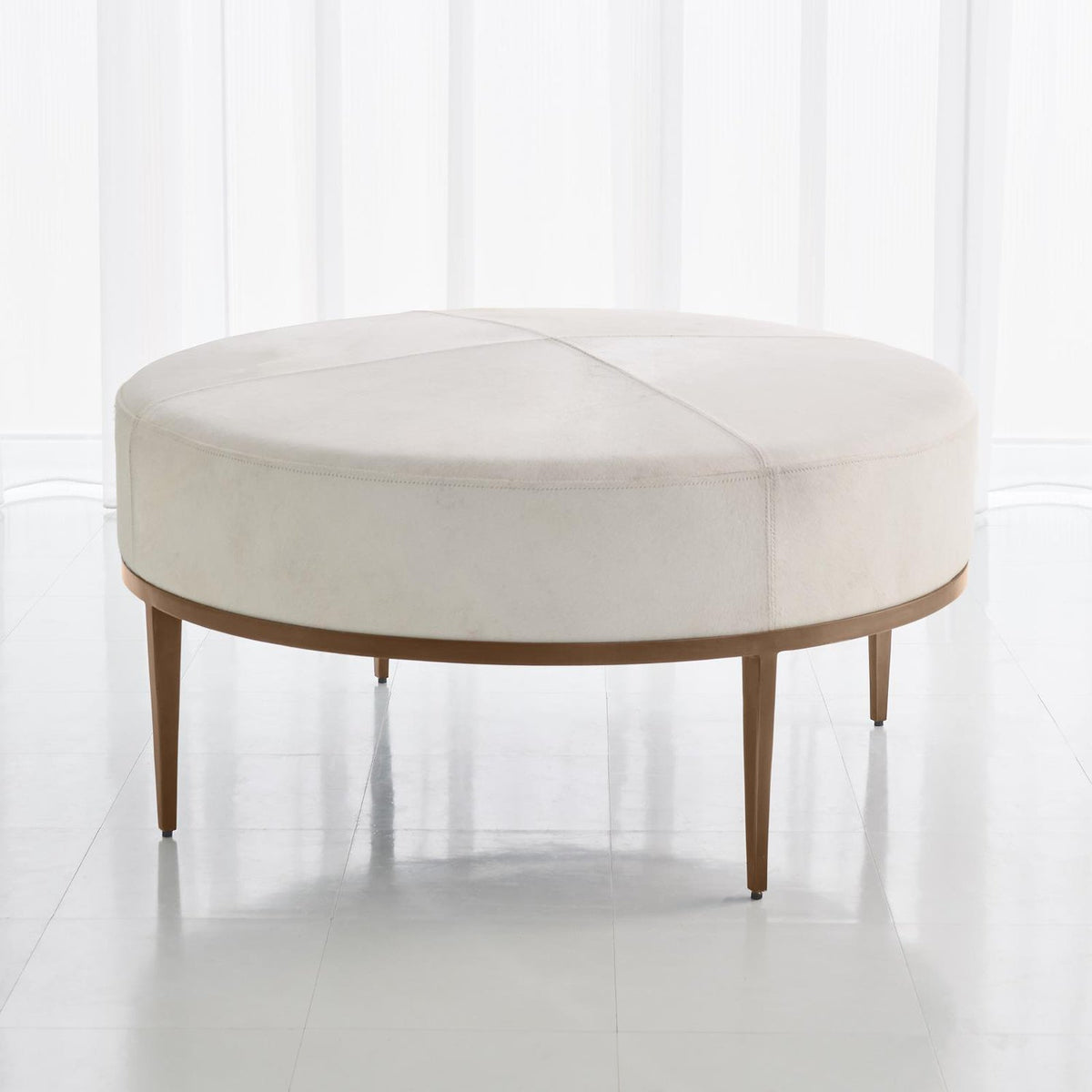 Global Views Hair on Hide Urban Ottoman
