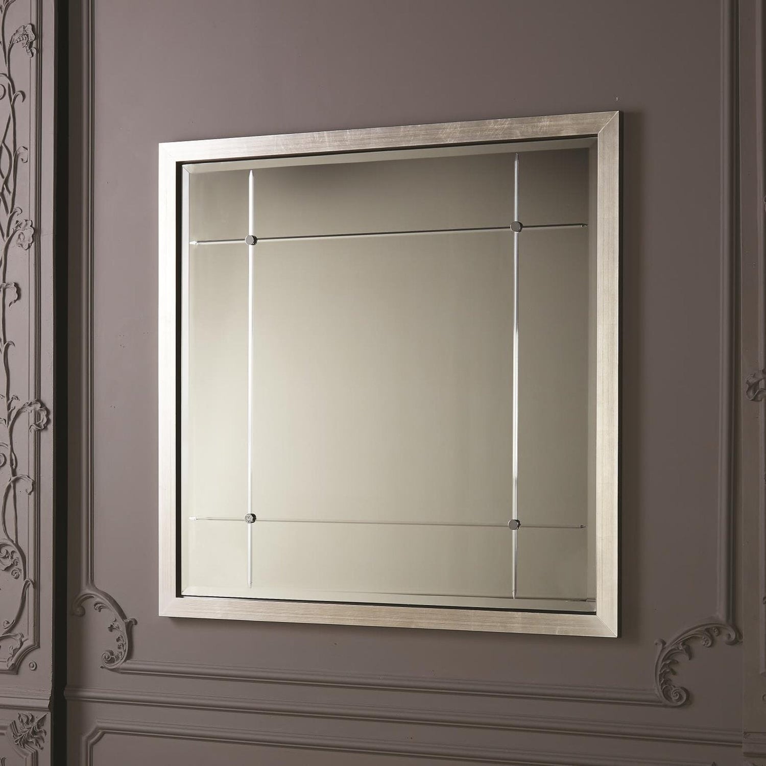 Global Views Beaumont Silver Square Mirror Clearance