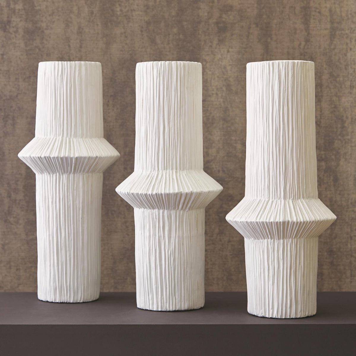 Global Views Matte White Ascending Ring Vase
