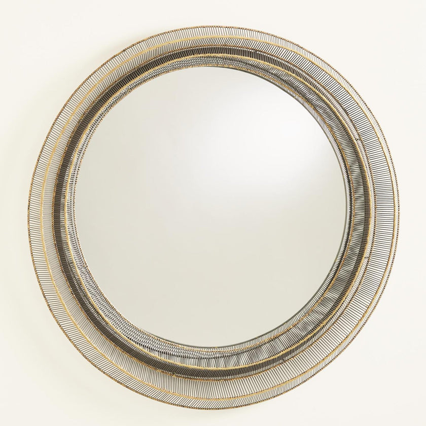 Global Views Natural Iron Brass Braising Wire Ribbon Mirror
