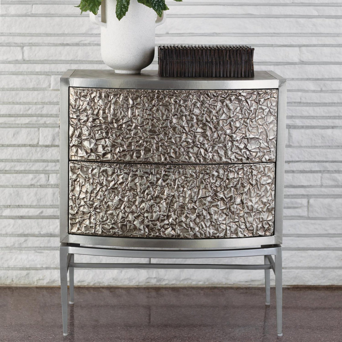 Global Views Crinkle Bedside Chest