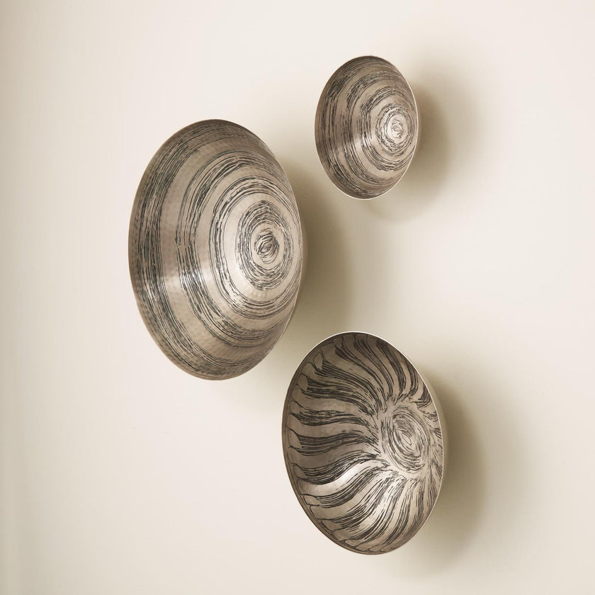 Global Views Sun Etched Wall Bowls Set of 3