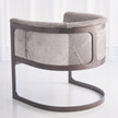 Global Views Ivory Antique Brass Regan Barrel Chair