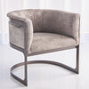 Global Views Ivory Antique Brass Regan Barrel Chair