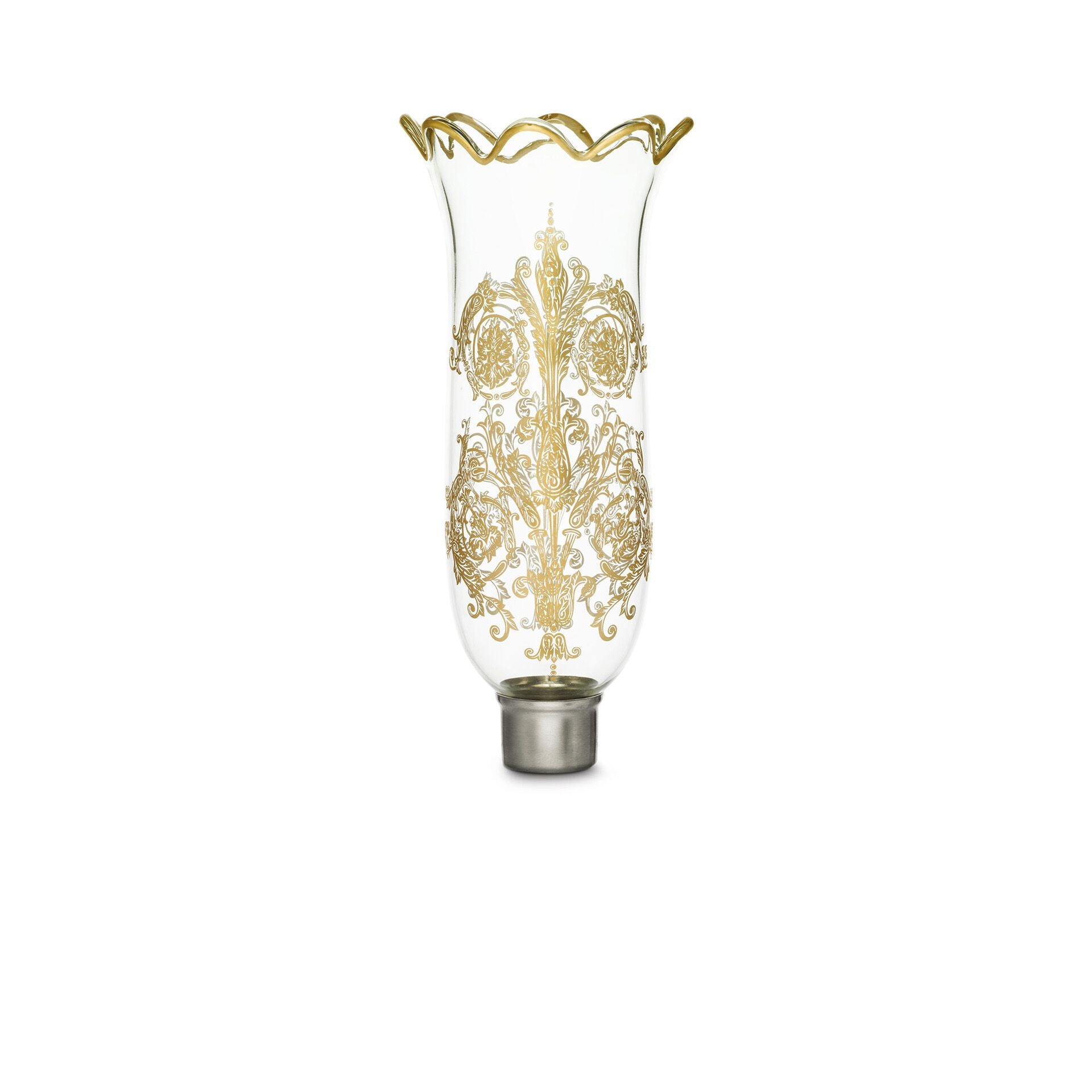 Baccarat Tulipe Hurricane Shade Scalloped Top Acanthus