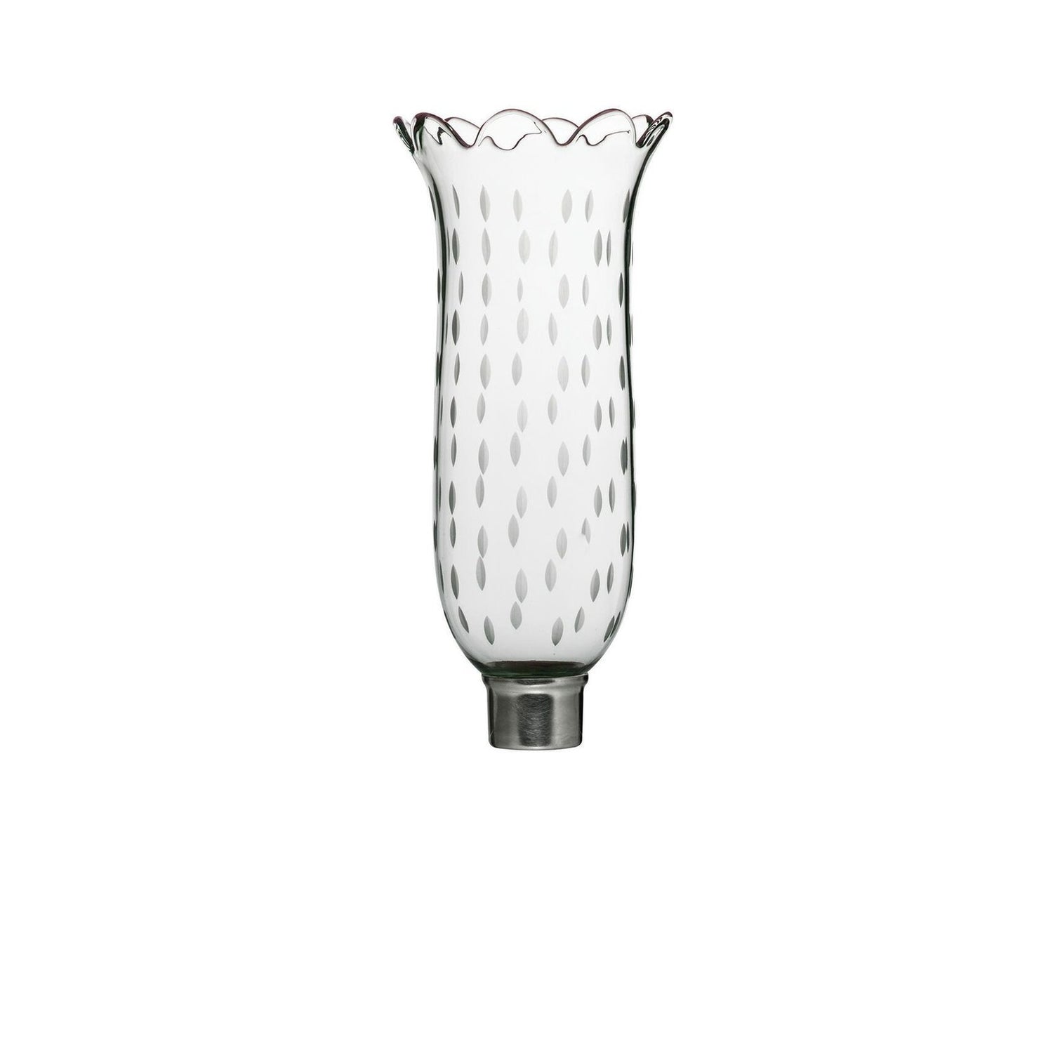 Baccarat Tulipe Hurricane Shade Scalloped Top Rice Grain
