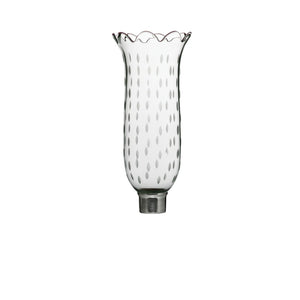 Baccarat Tulipe Hurricane Shade Scalloped Top Rice Grain