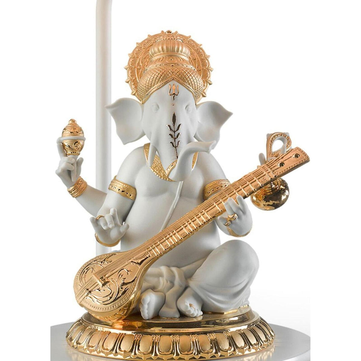 Lladro Veena Ganesha Table Lamp Golden Luster (US)