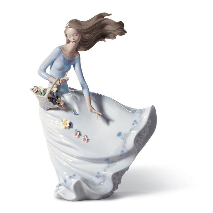 Lladro Petals of The Wind Woman Figurine