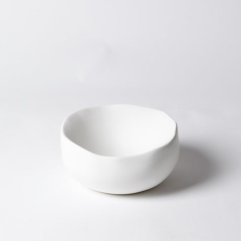 Global Views Organic Round Bowl-Matte White