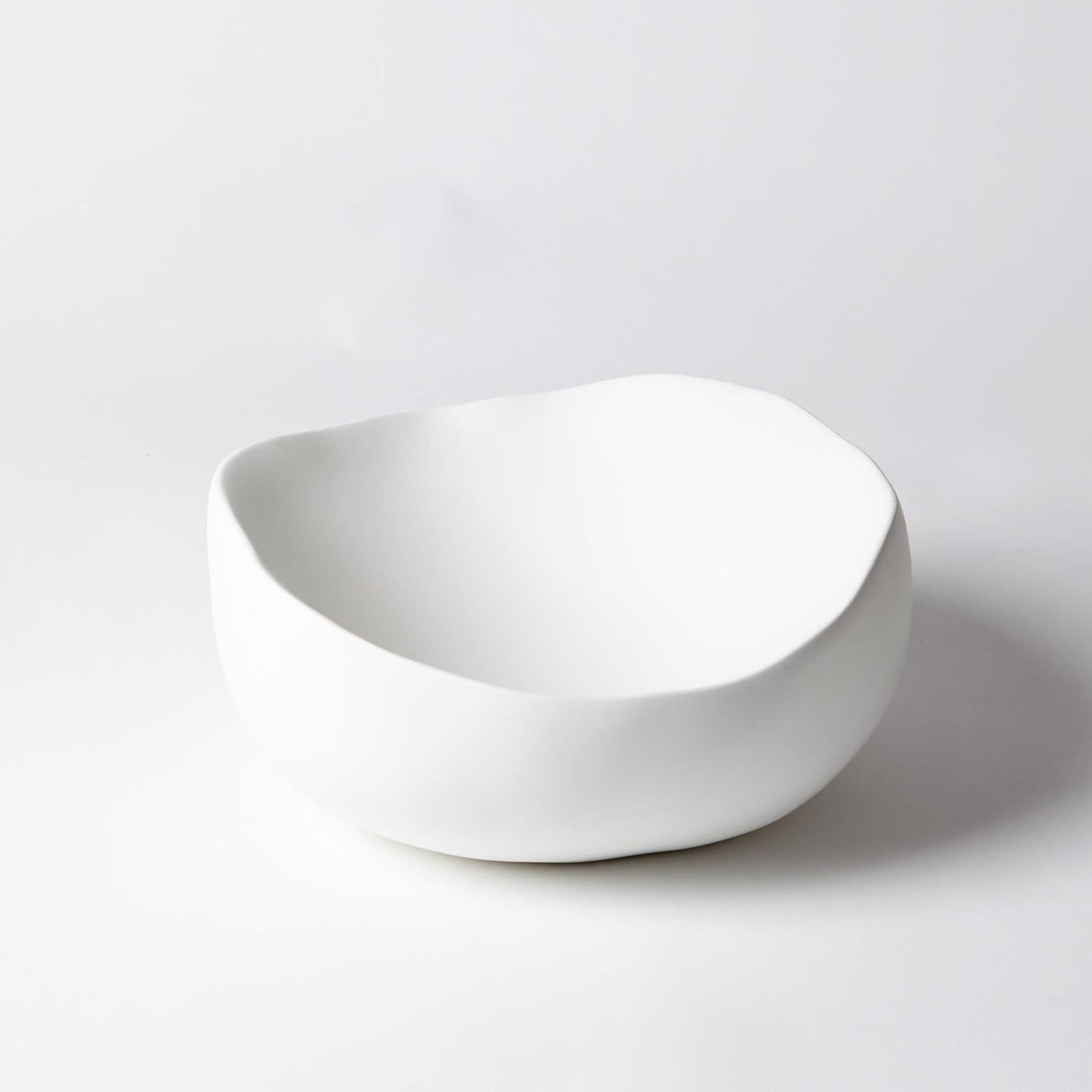 Global Views Organic Round Bowl-Matte White