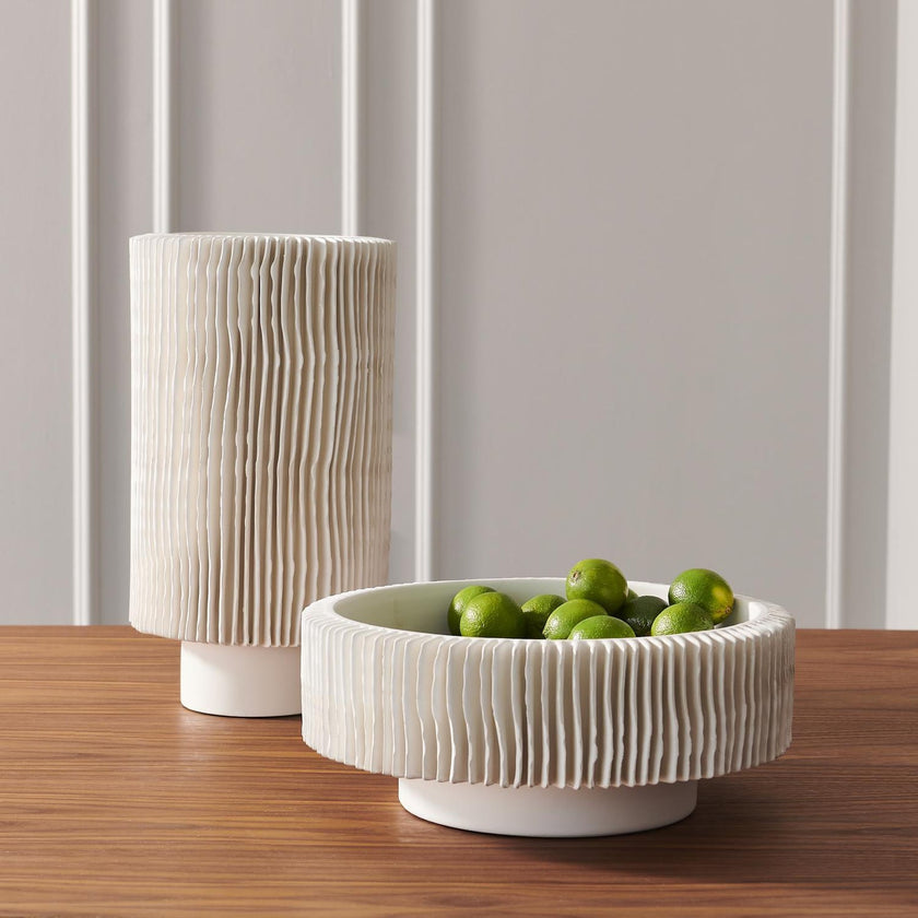 Global Views Matte White Radiator Bowl