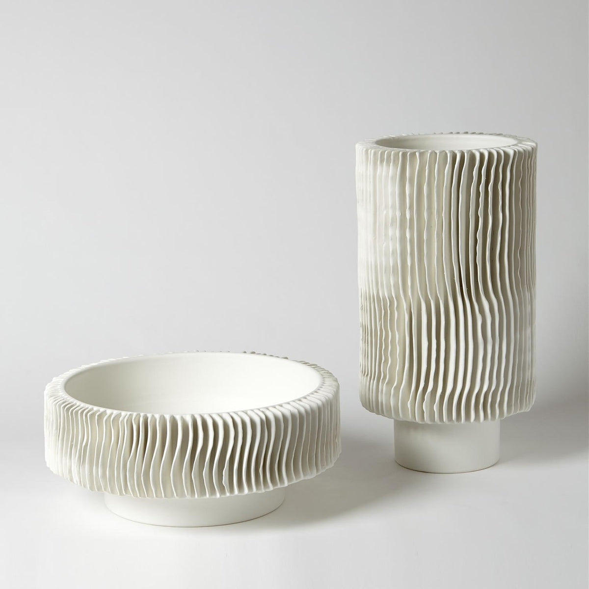 Global Views Matte White Radiator Bowl