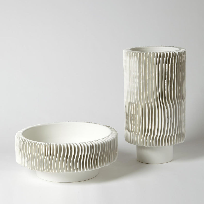 Global Views Matte White Radiator Bowl
