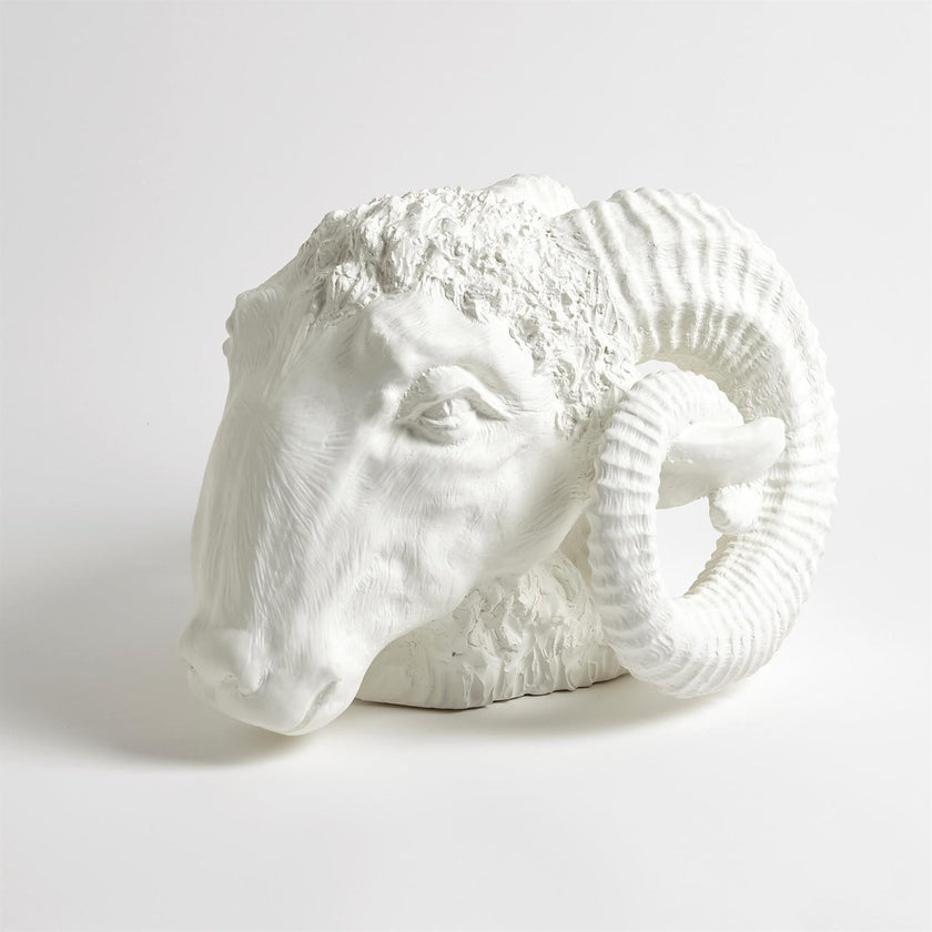 Global Views Matte White Capricorn Sculpture