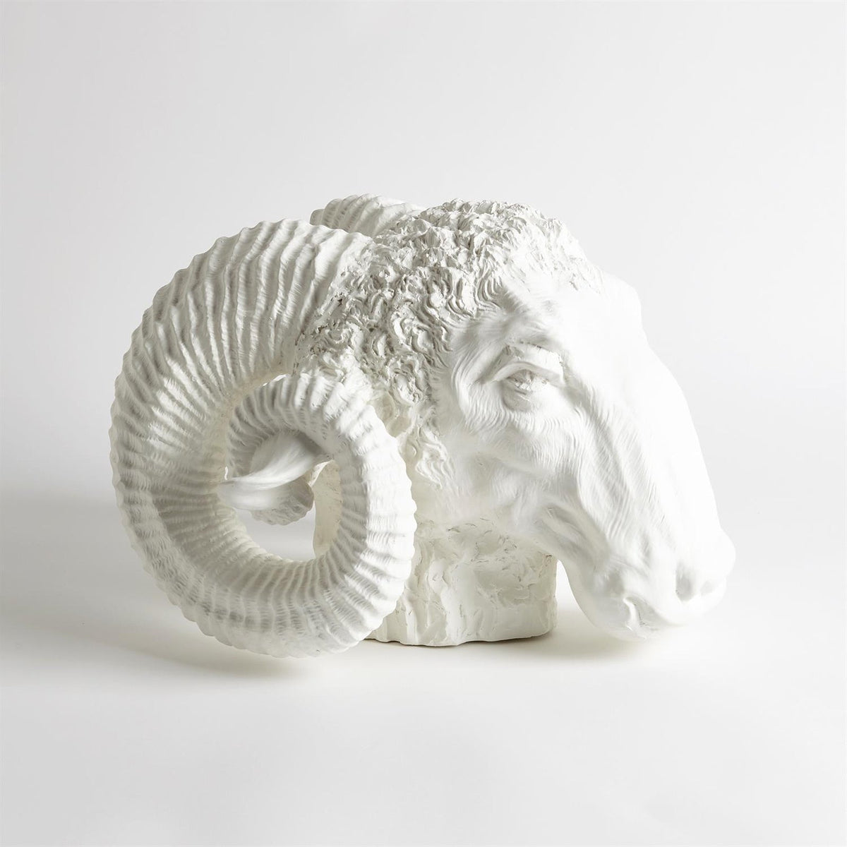 Global Views Matte White Capricorn Sculpture
