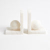 Global Views Alabaster Ball Bookends-Pair